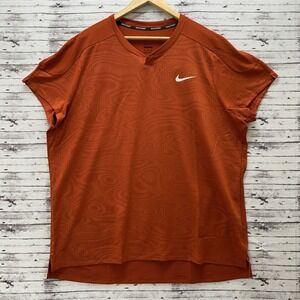 Nike Court Tennis Shirt Slam Men's Size 2XL Orange Rolan Garros 24 FD5261-811